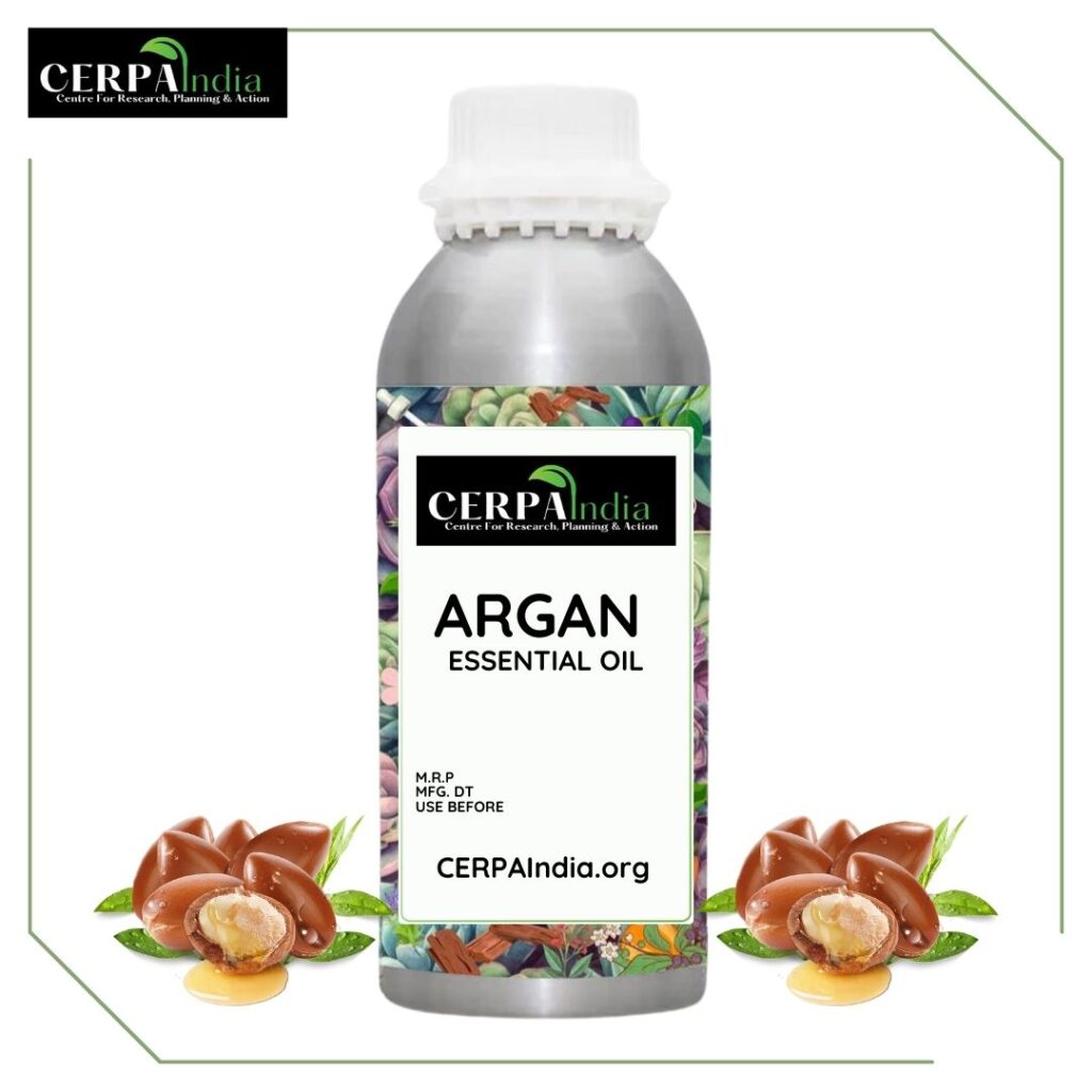 Bottle of Argan Oil with Argan Nuts
